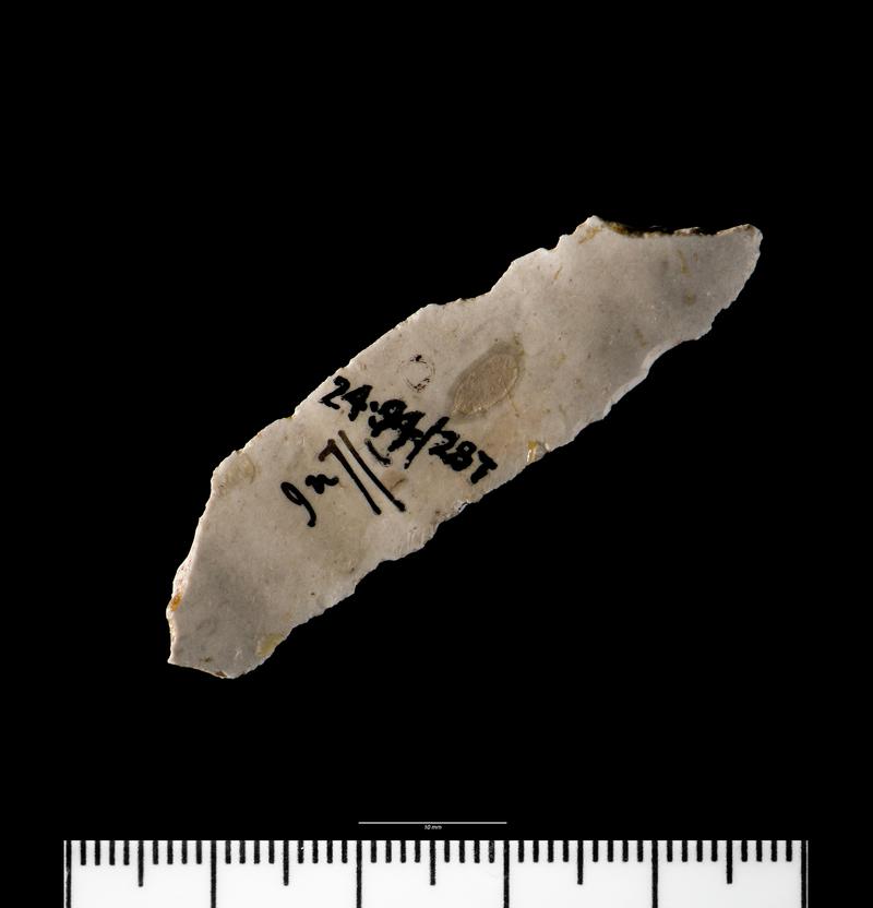 Upper Palaeolithic flint backed blade