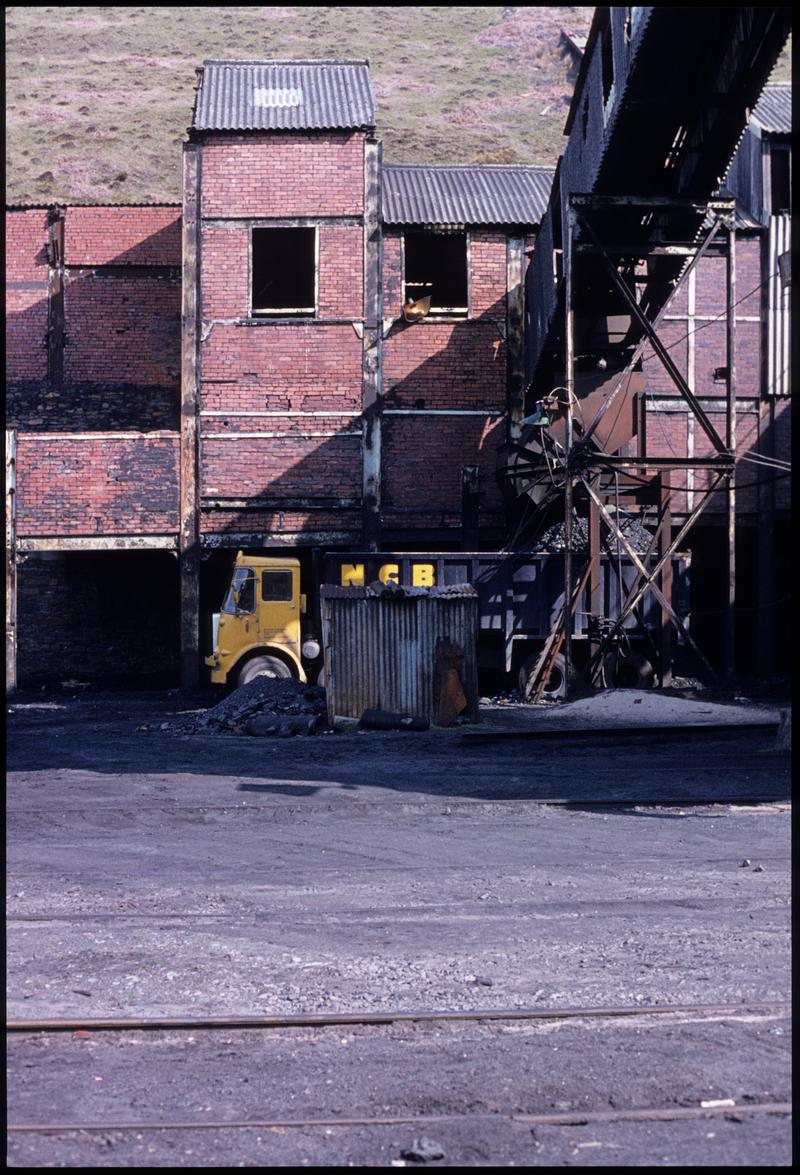 Colour film slide showing a NCB lorry at Graig Merthyr Colliery, 1970s.
