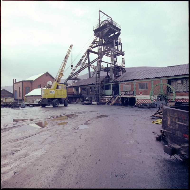 Colour film negative showing a general surface view of Deep Duffryn Colliery.