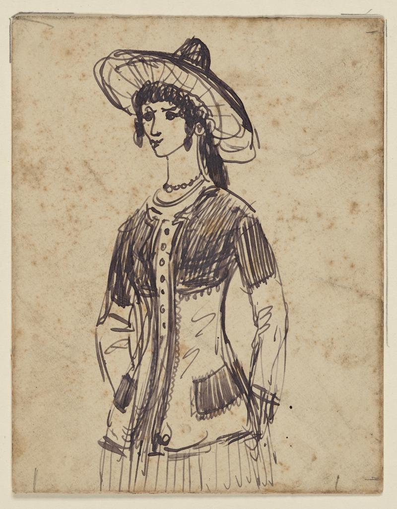 Three Quarter-Length Sketch of a Girl