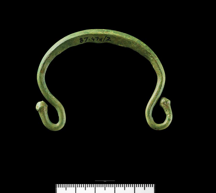Roman copper alloy helmet handle