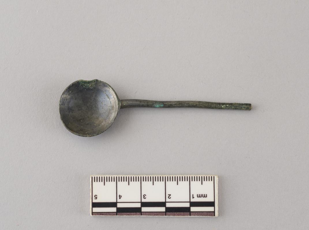 Roman copper alloy spoon handle