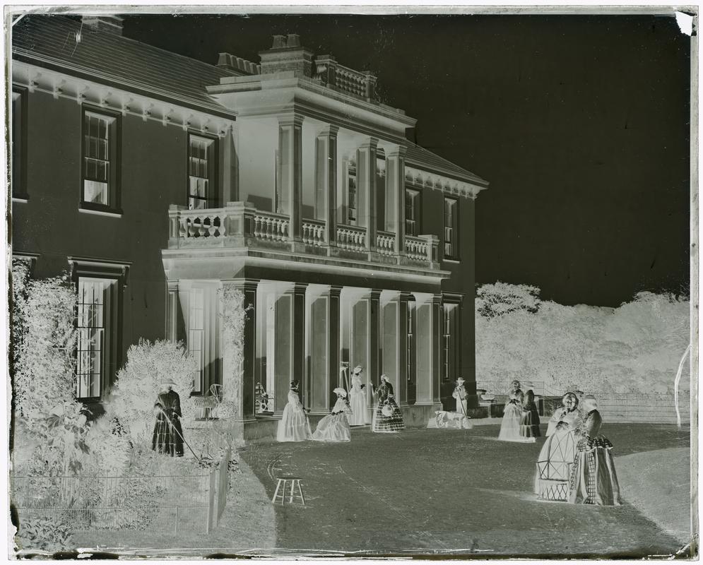 Penllergare House, glass negative