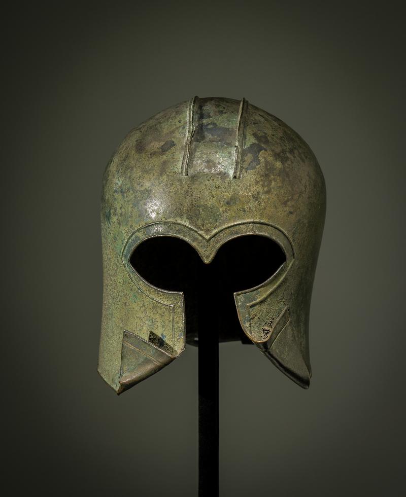 Large Corinthian helmet with double ridged crest