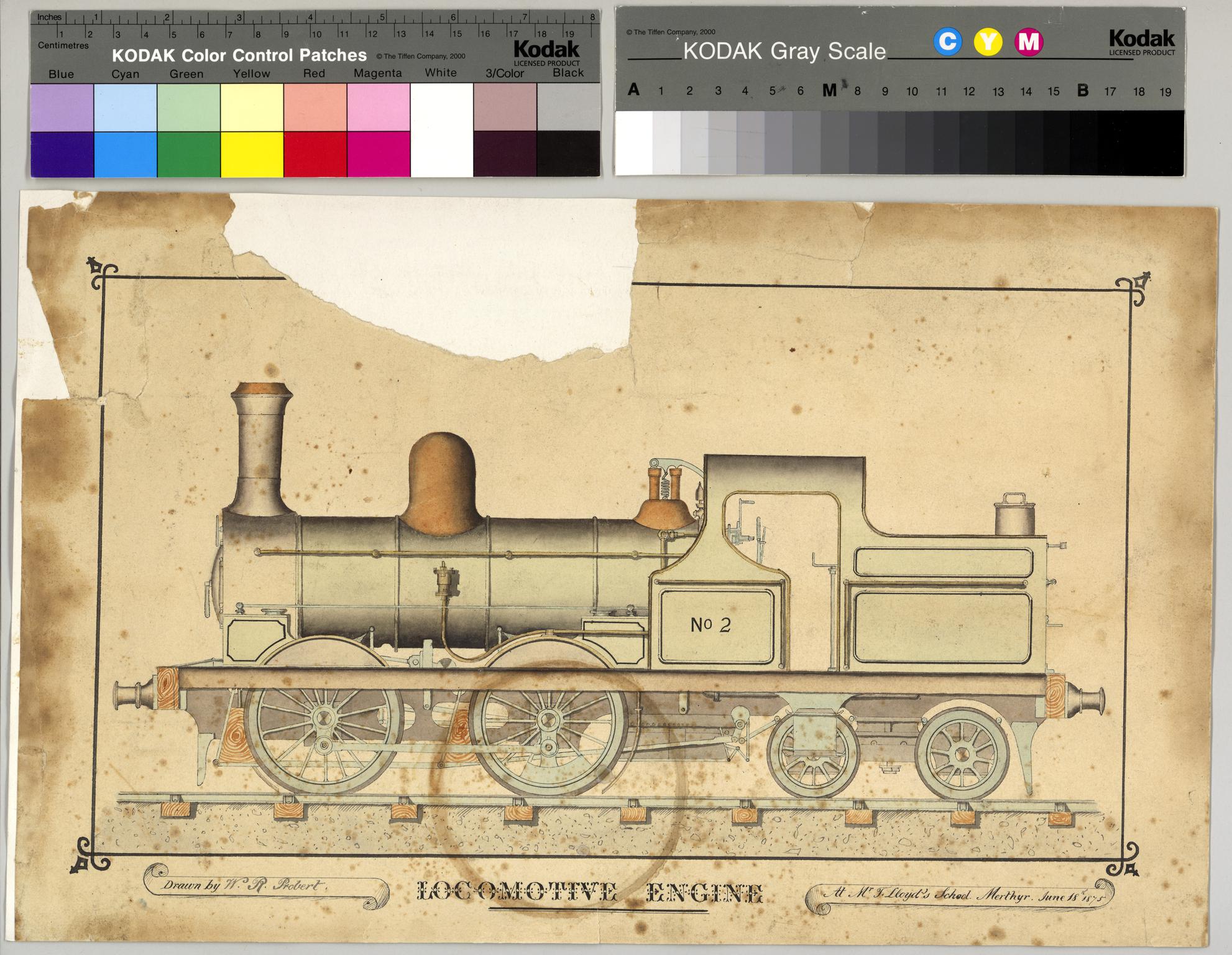 Locomotive engine, drawing