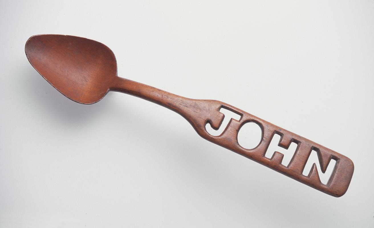Lovespoon with name 'John' in panel