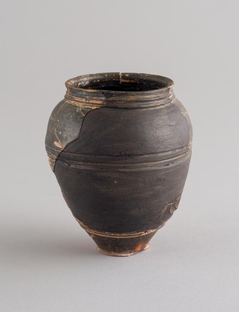 Roman samian jar, black coated