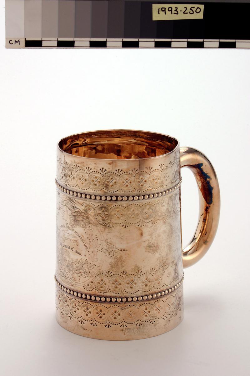 Daily Telegraph Welsh Miners' fund tankard.  Presented to David Evans