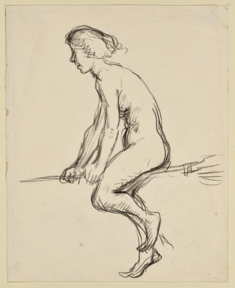 Female Nude posing as a Witch