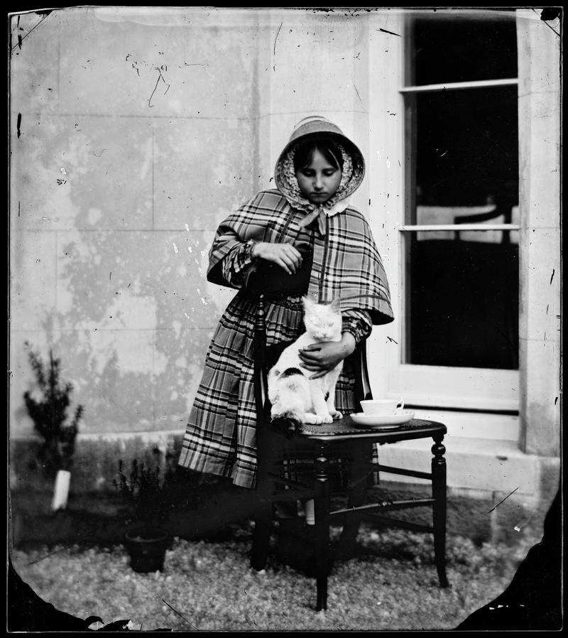 Lucy and Peeps, glass negative