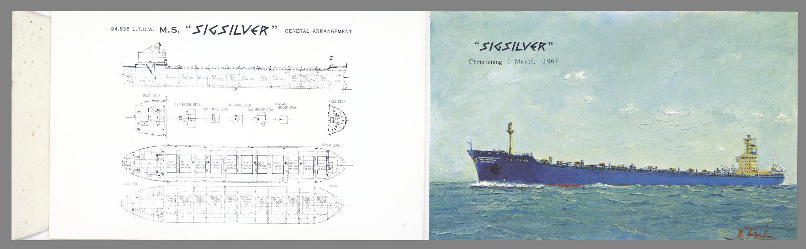 M.V. SIGSILVER, launch card