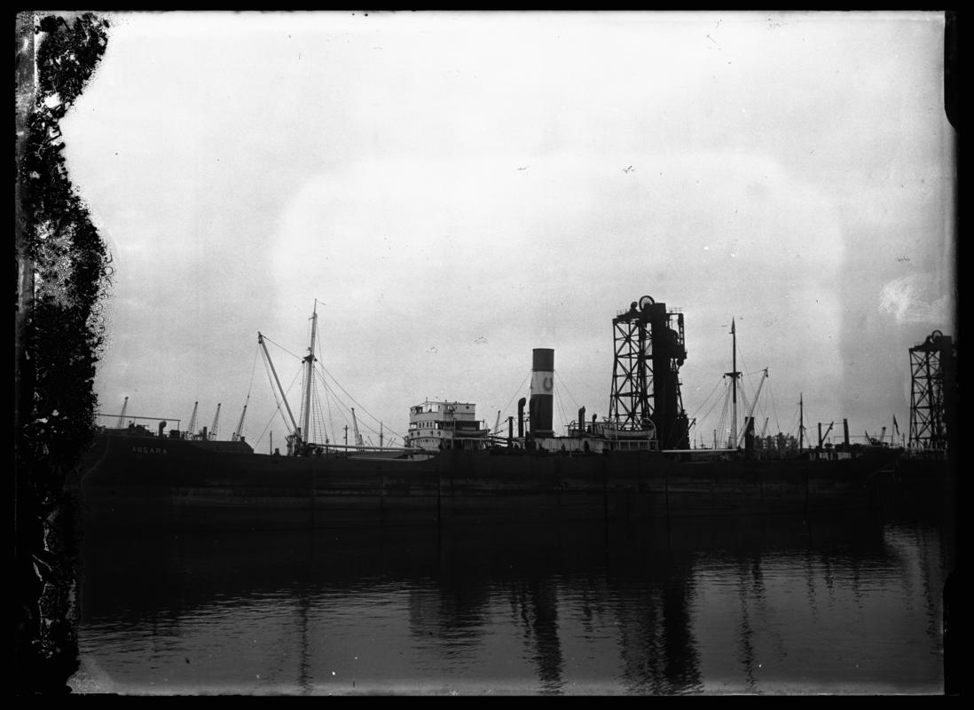 Port Broadside view of S.S.Abgara, Cardiff Docks c.1936