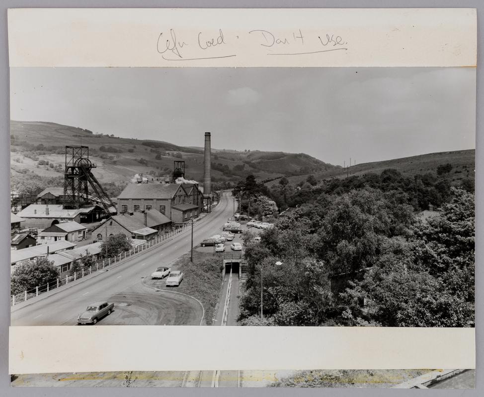 General view of Cefn Coed Colliery.  Photographer's stamp on the reverse.