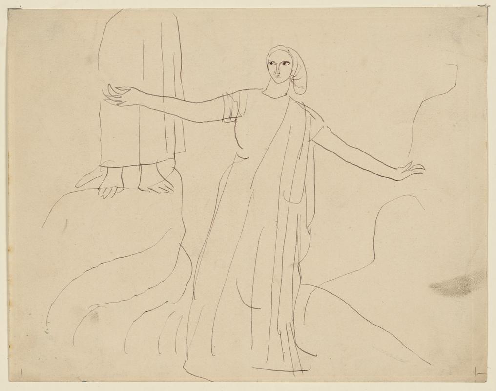 Two Studies of a Woman in a Long Dress