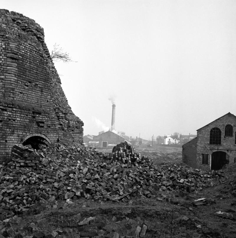 Blast furnace with Tyre Mill in background, New Side Works, Blaenavon