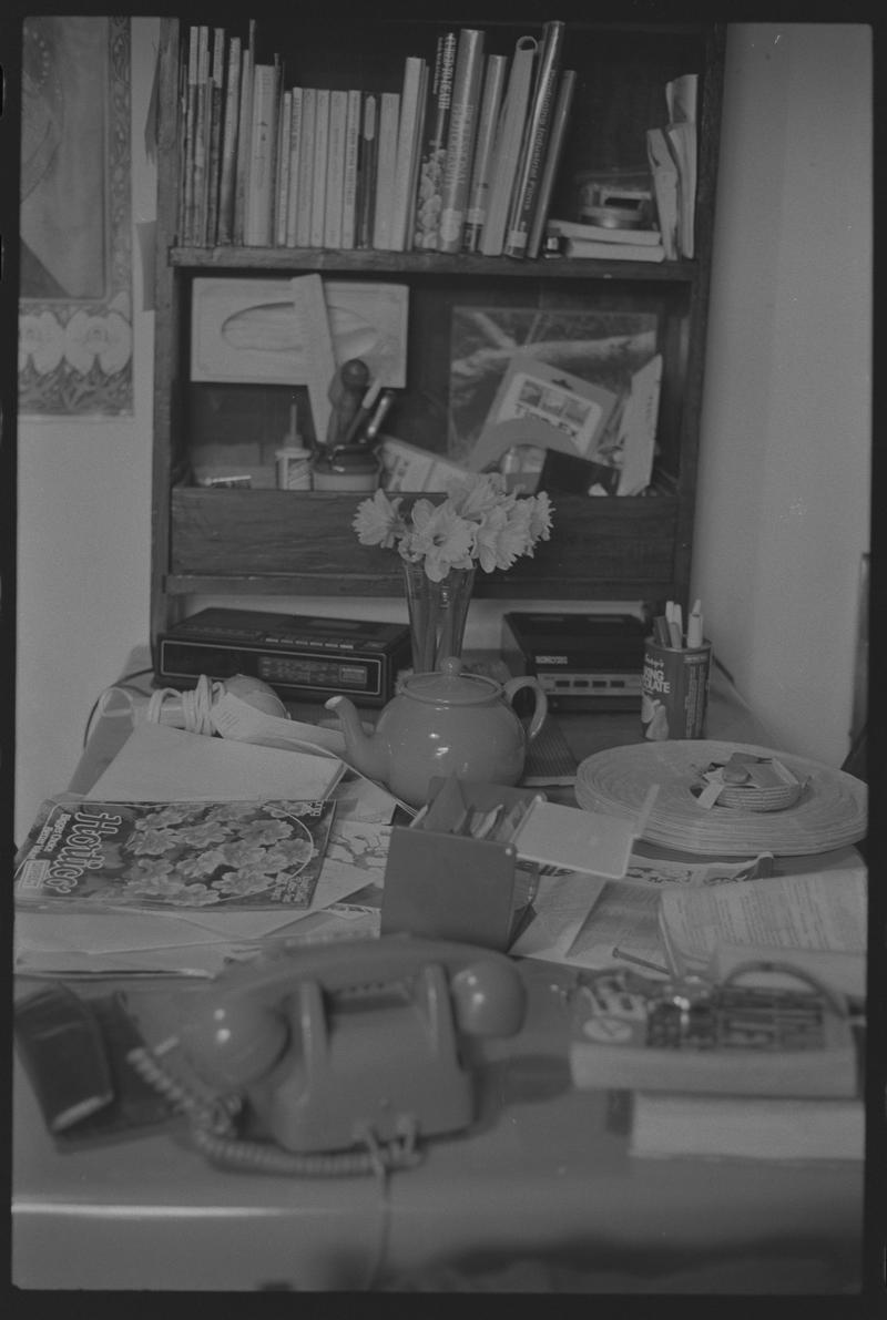 Desk, possibly manager's office in supermarket, Loudoun Square, Butetown.