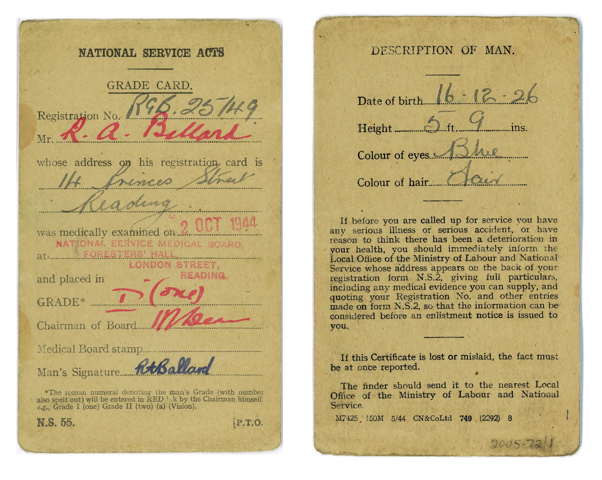 National Service Acts Grade Card