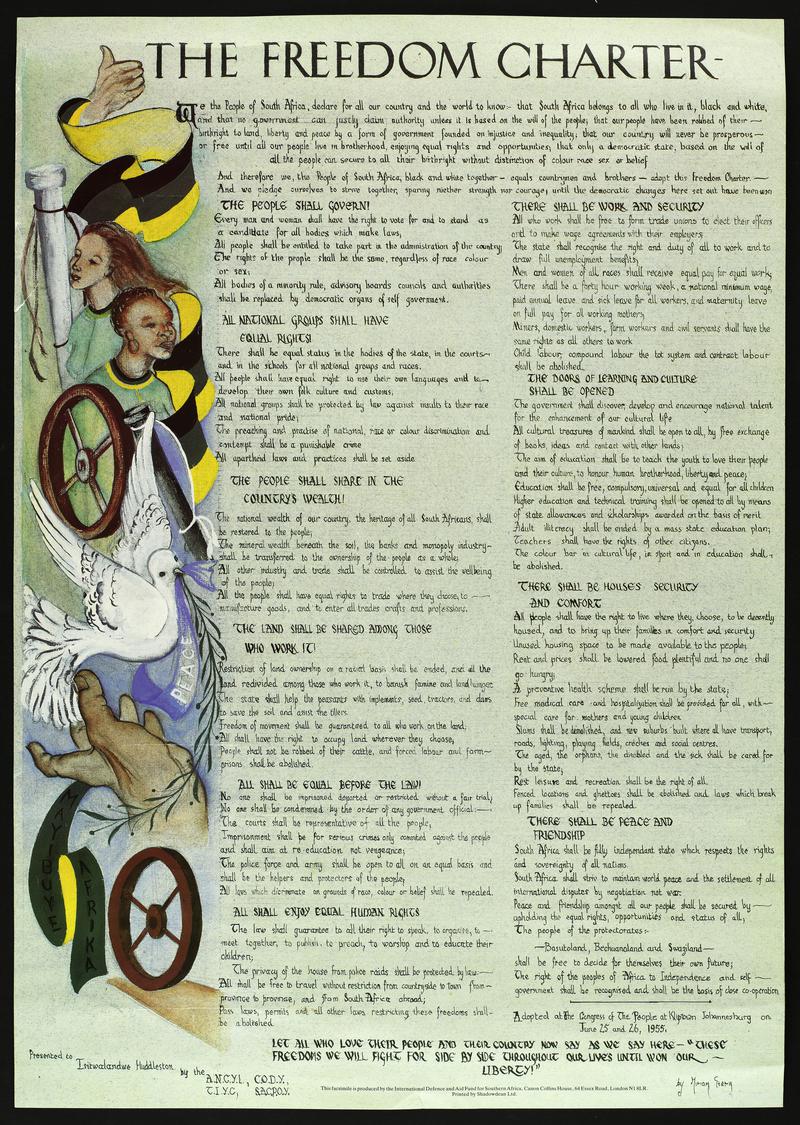 'Poster The Freedom Charter.'