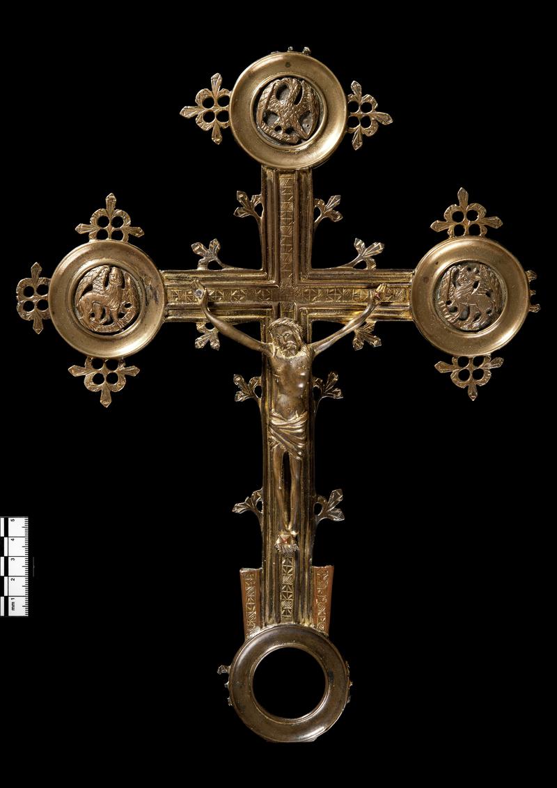 Medieval copper alloy processional cross