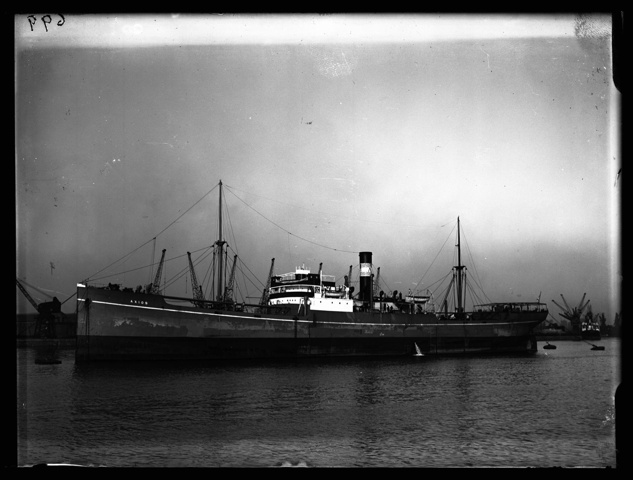 S.S. AXIOS, glass negative