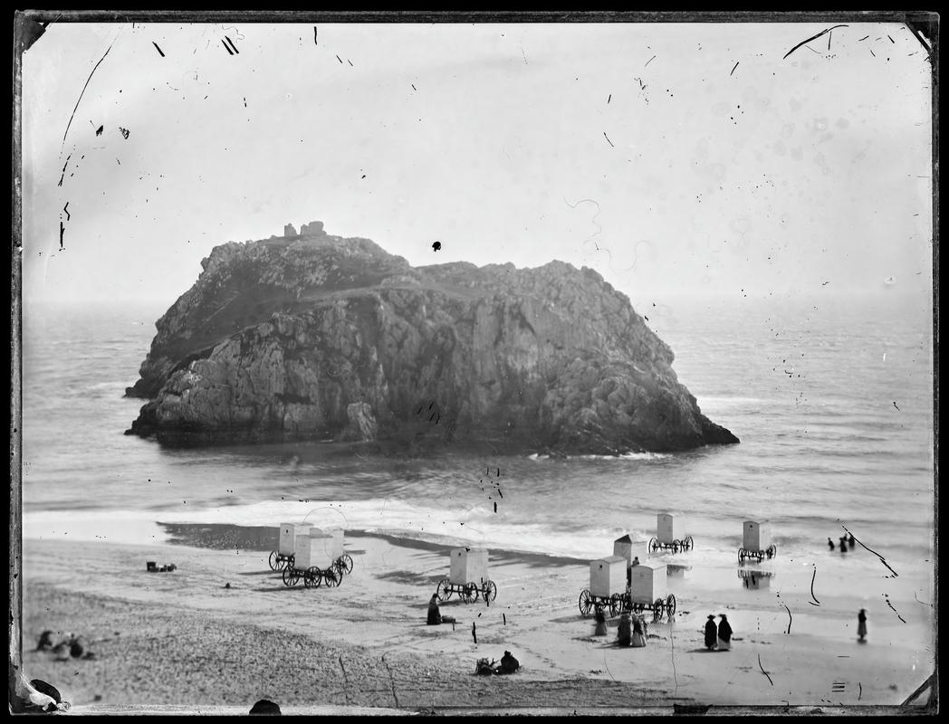 Clouds over St. Catherine's, Tenby (glass negative)