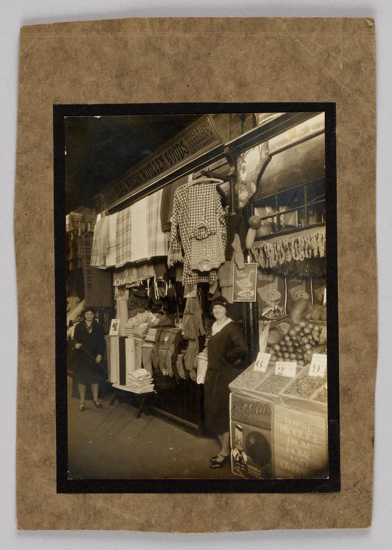 Davies & Lewis' market stall, Aberdare, about 1925.