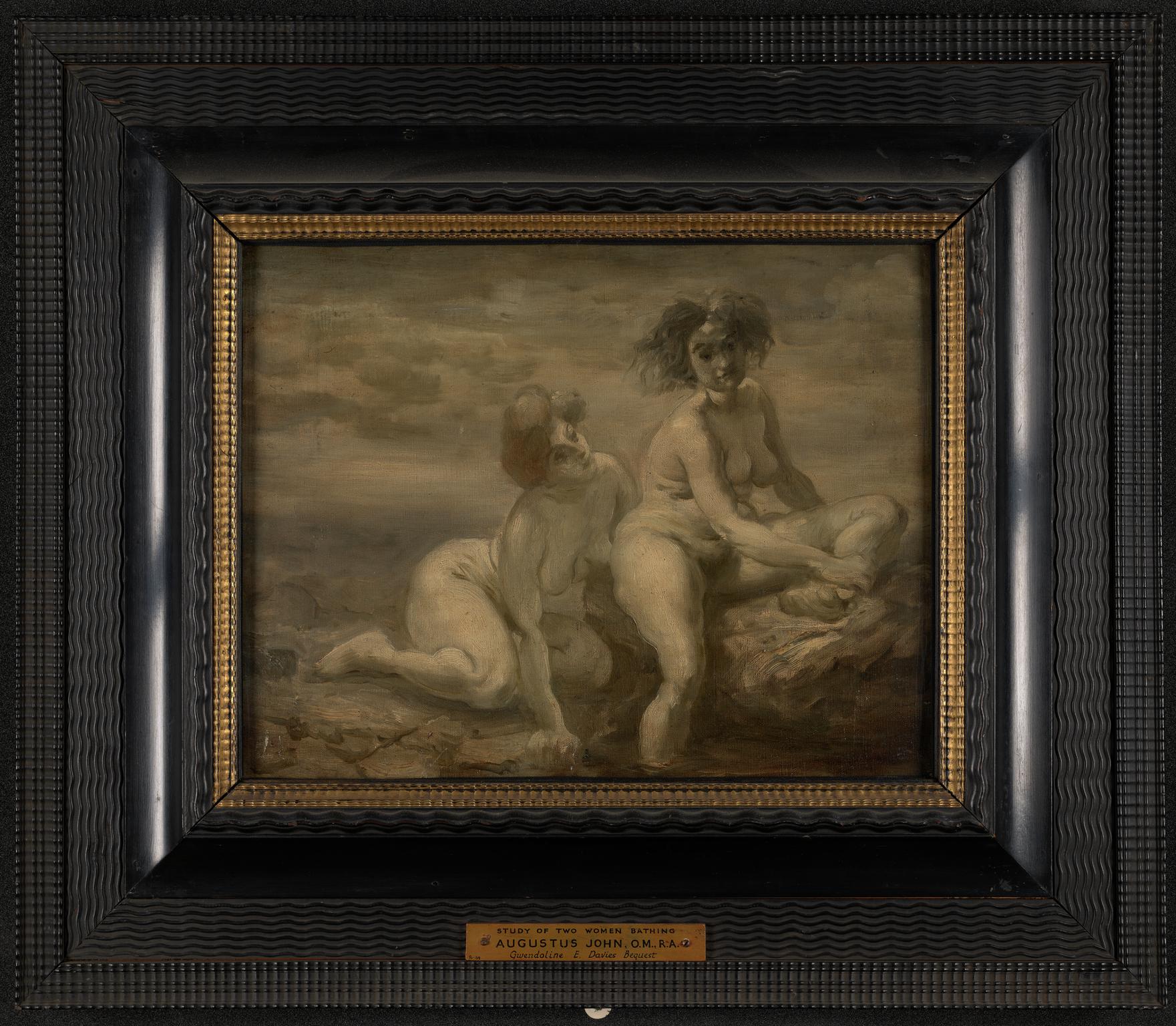 Study of two women bathing