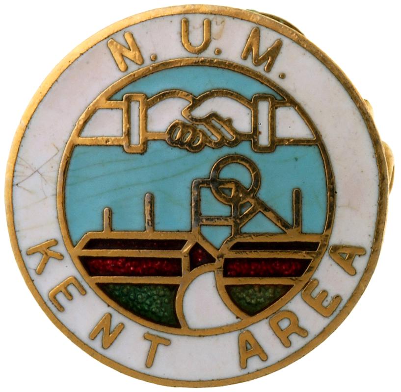 N.U.M "Kent Area" lapel badge