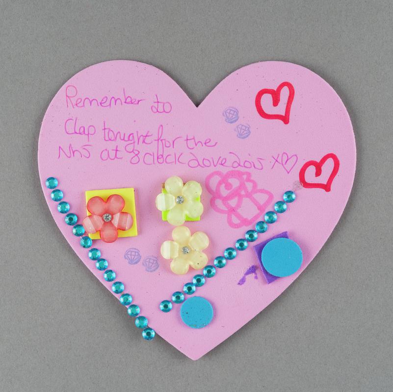 Decorated note. Glitter Heart, Blue Sequins