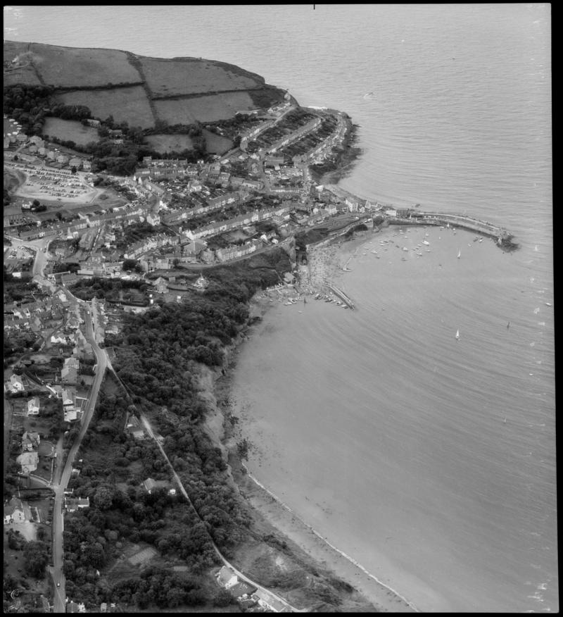 Aerial view of New Quay, Cardiganshire.