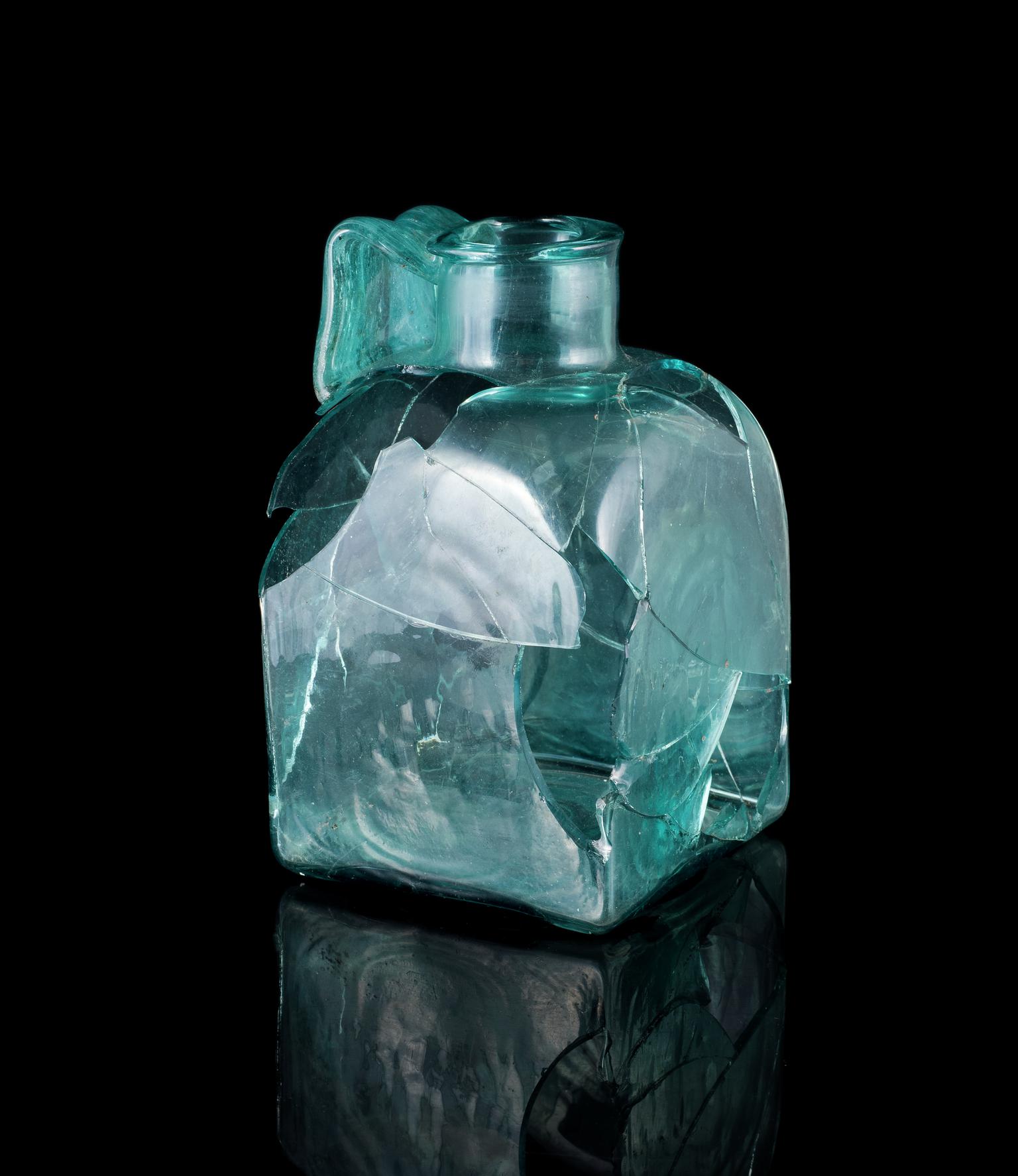 Roman glass square bottle