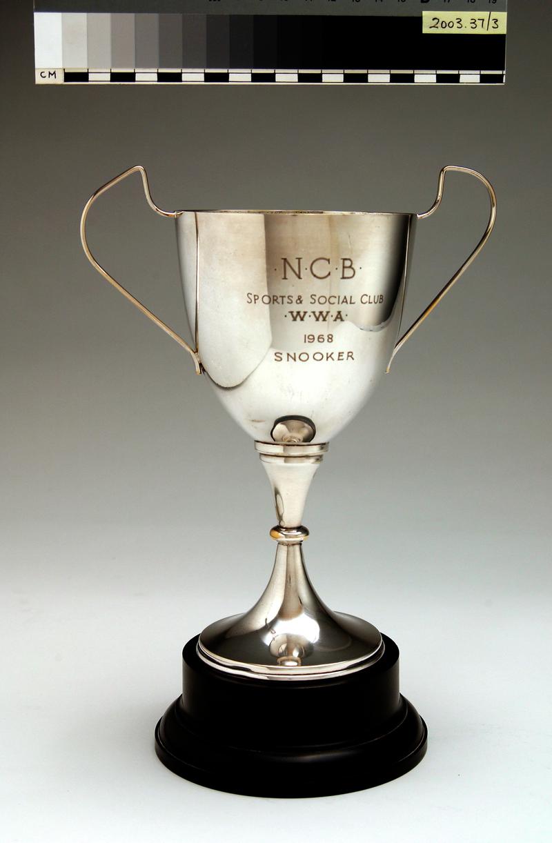 N.C.B Sports & Social Club W.W.A 1968 Snooker trophy cup