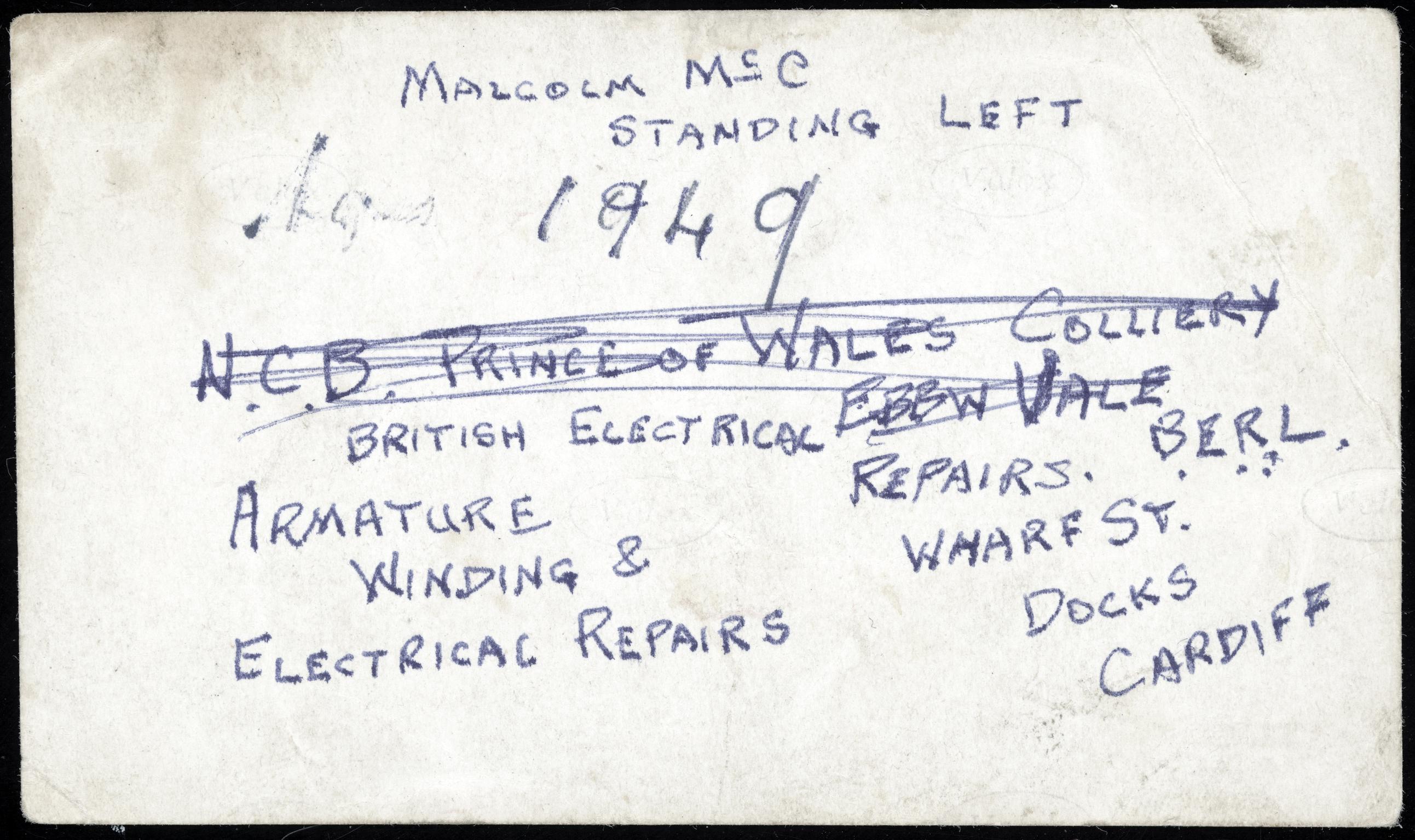 British Electrical Repairs Ltd., photograph