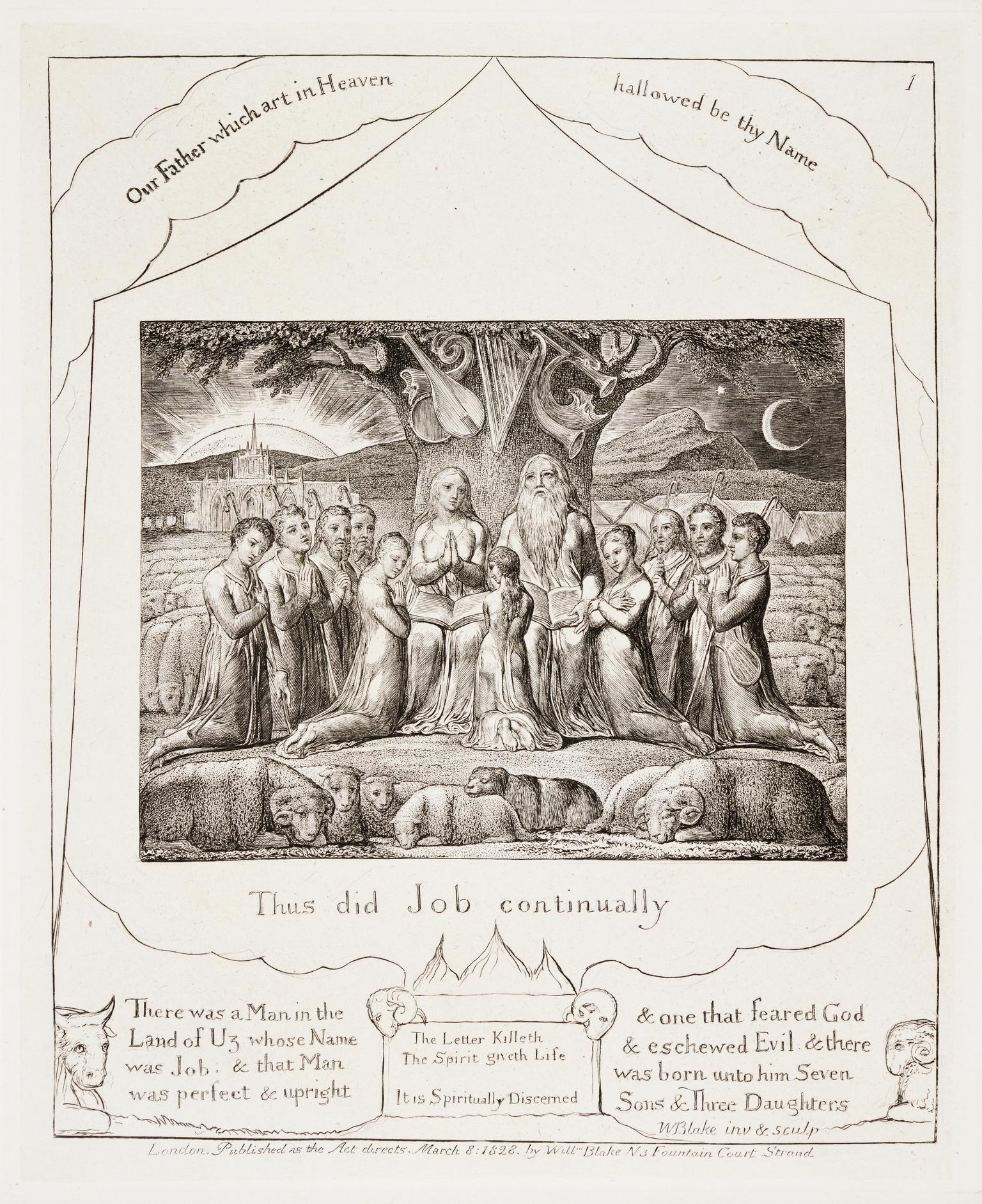 Illustration of the Book of Job, plate no. 1