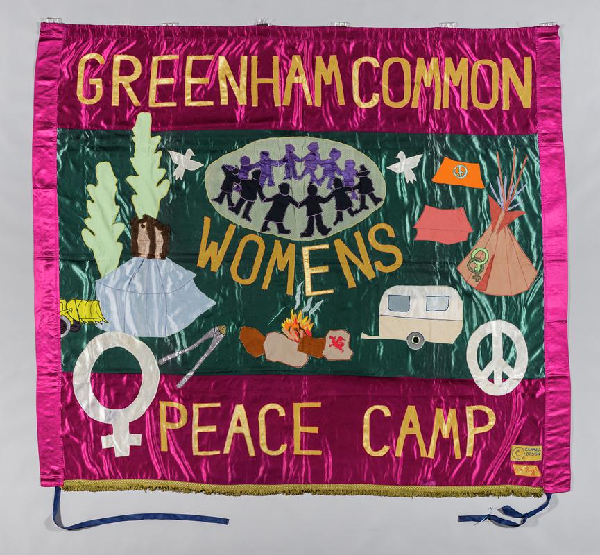Greenham Common commemorative banner made by Thalia Campbell and Ian Campbell