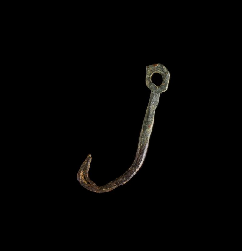 Roman copper alloy fish hook