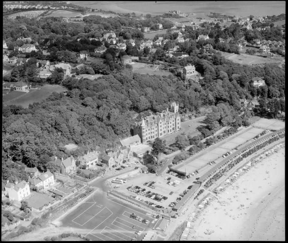 Aerial view of Langland Bay, Gower.