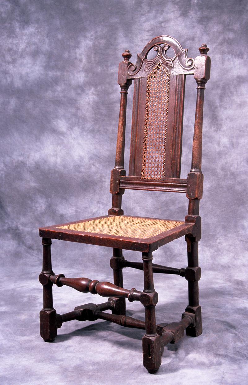 Chair with high back and later cane panel, c. 1690