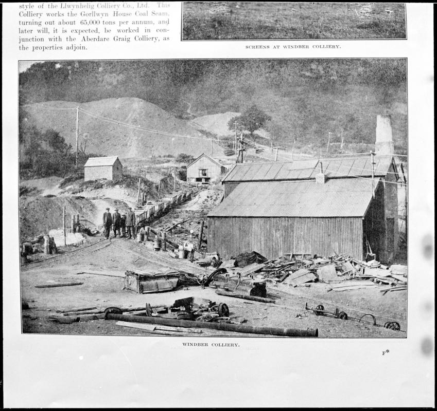 Black and white film negative showing a general surface view of Windber Colliery, photographed from a publication. 'Windber Colliery' is transcribed from original negative bag.