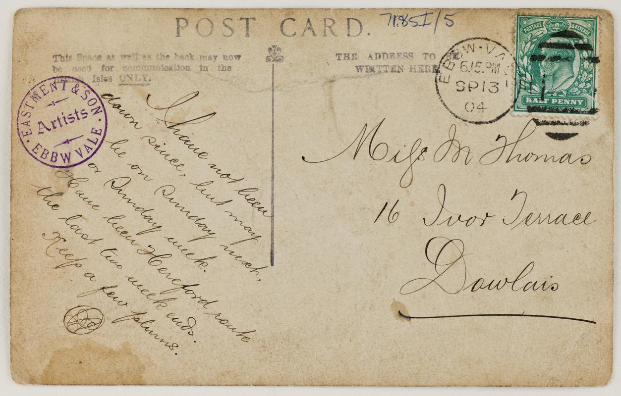 Ebbw Vale steelworks, postcard