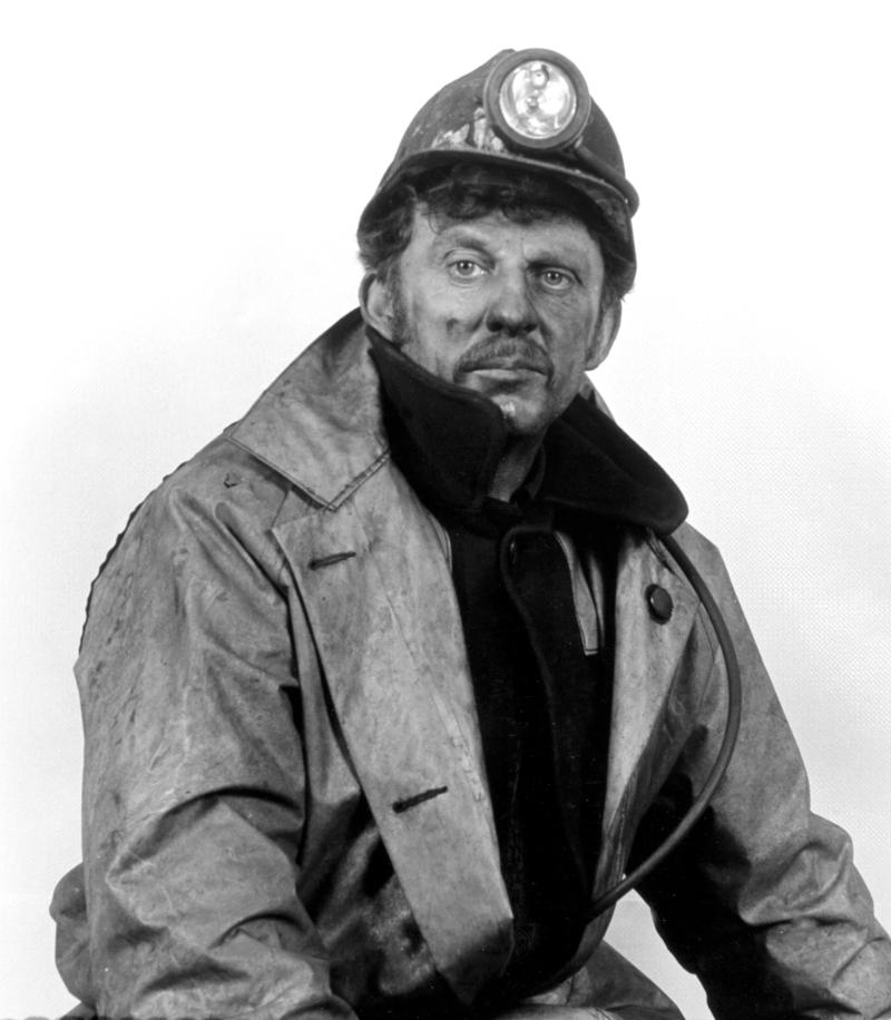 Portrait of Allan Price taken after a day's work at Blaenant Drift Mine