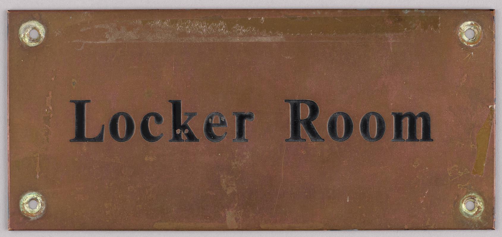 Locker Room brass sign