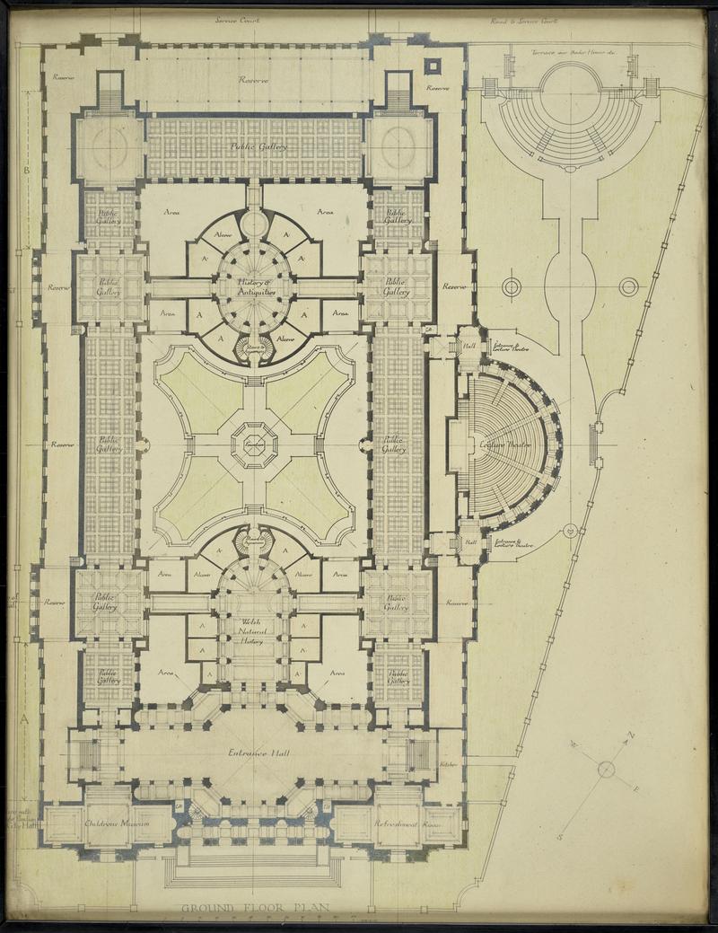 Exterior view and inside plan of NMW