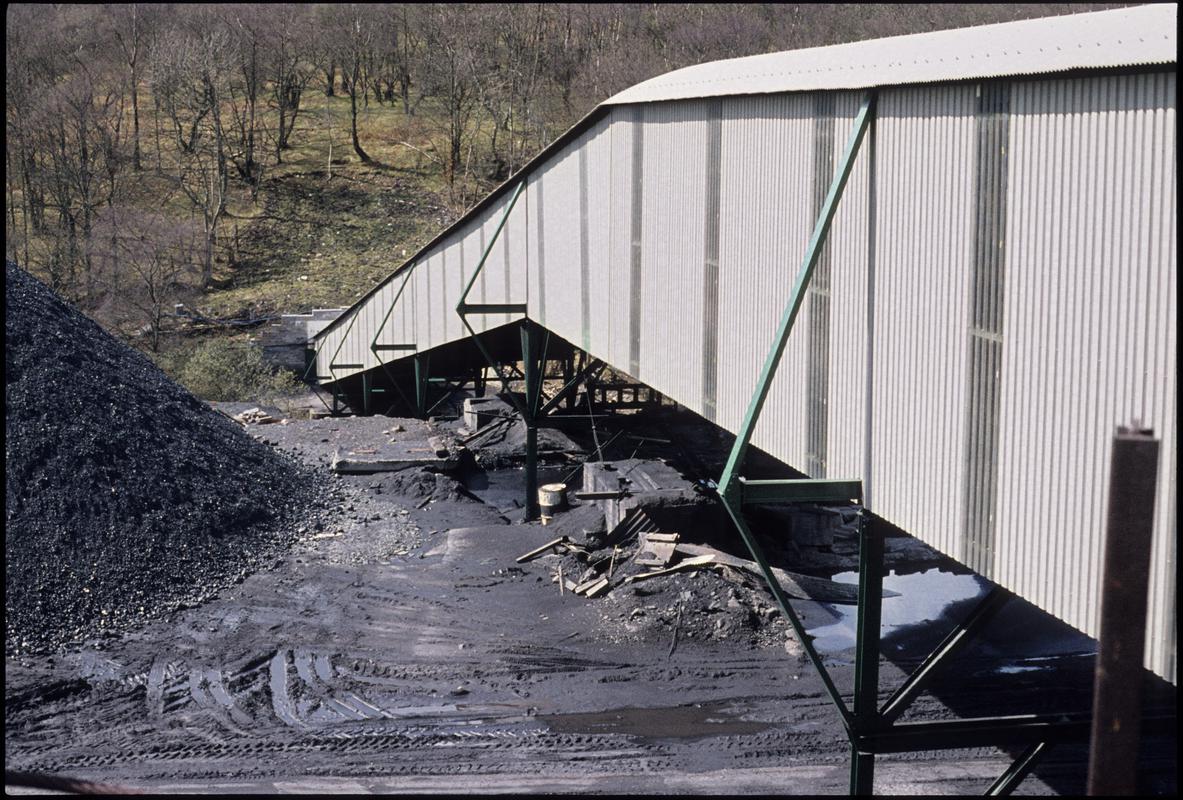 Colour film slide showing the tunnel for the man riding train, Blaenant Colliery, 13 April 1977.
