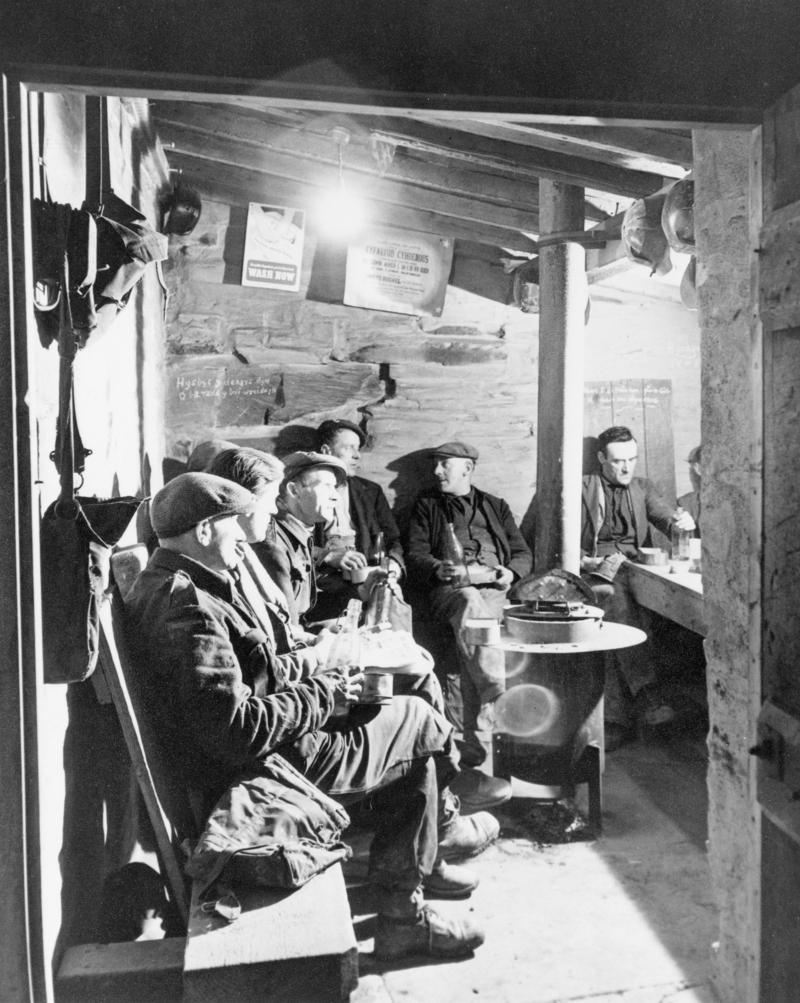 Interior of a "caban" or mess room at Oakeley Quarry