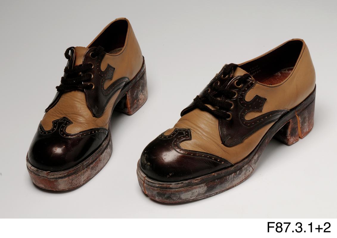 Pair of men's platform sole shoes