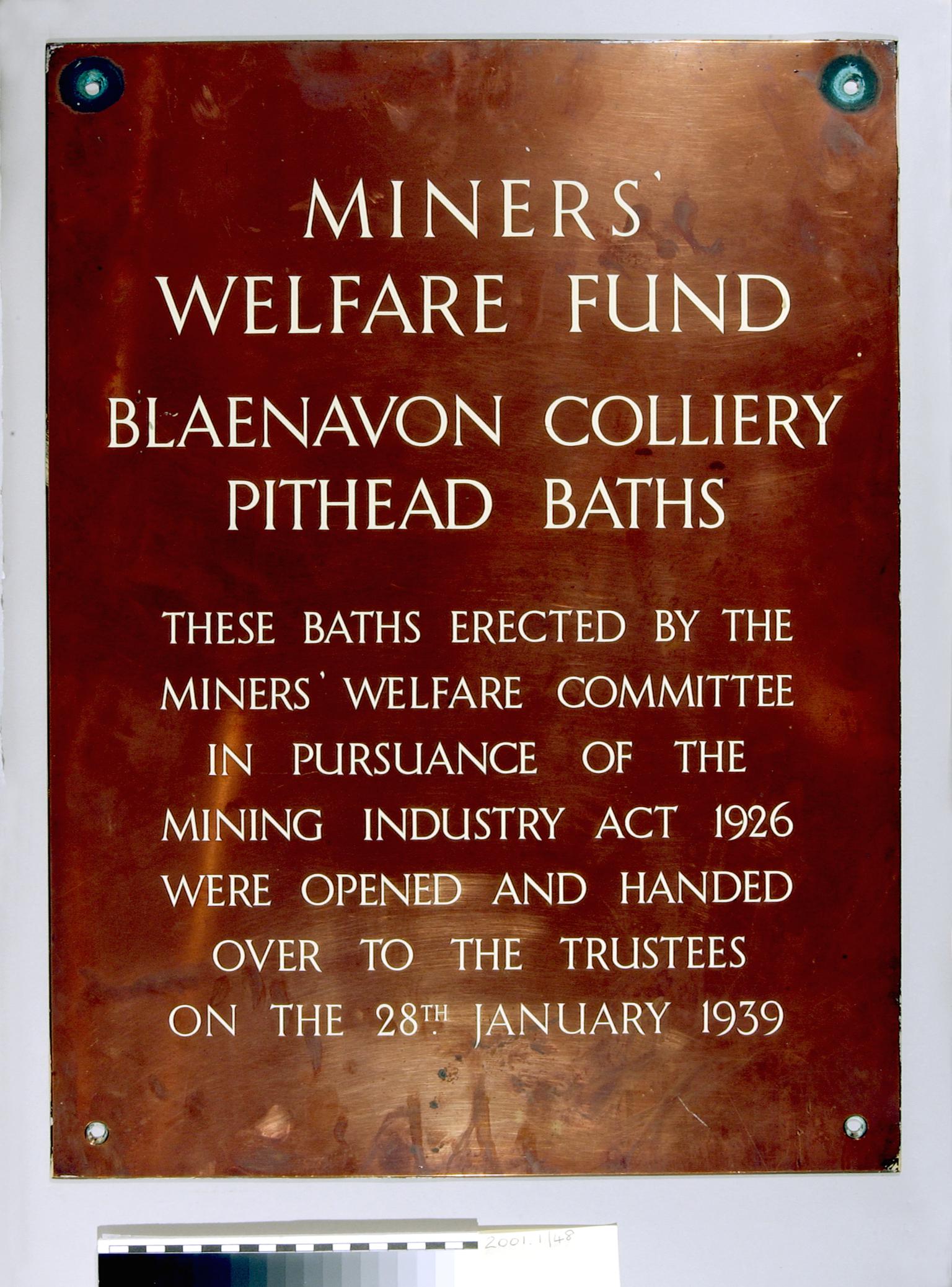 Pithead baths plaque