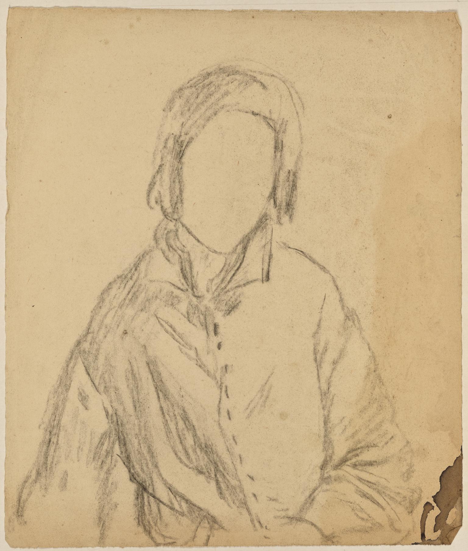 Study of woman with no facial features