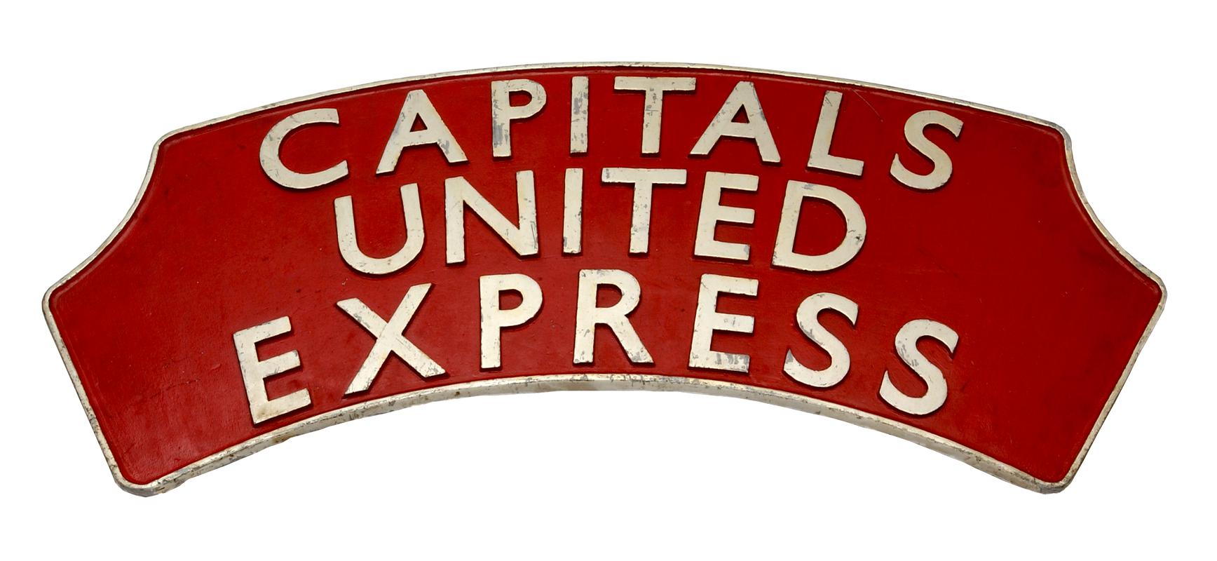 "Capitals United Express" locomotive headboard