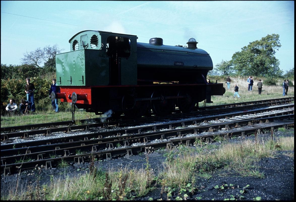 Colour film slide showing a locomotive at Graig Merthyr Colliery, 15 October 1977.